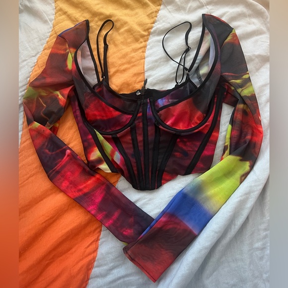 House of CB Mischa Printed Longsleeve Corset - Picture 5 of 5